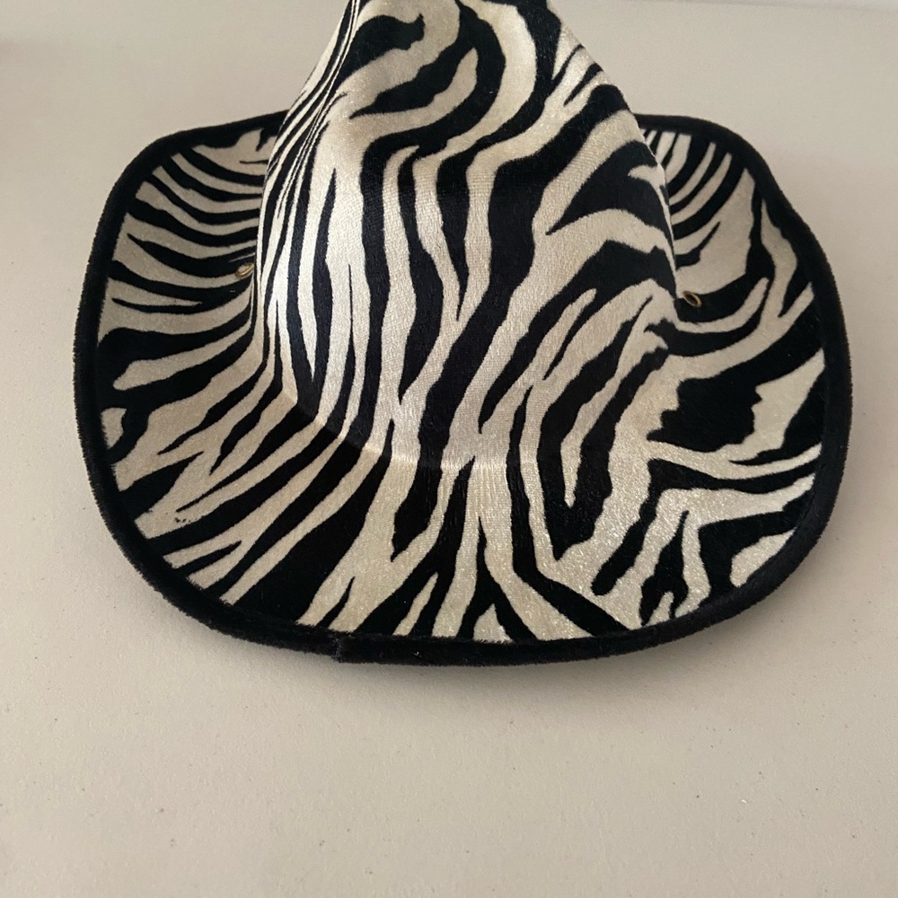 Zebra Print Cowboy Hat - Black & White